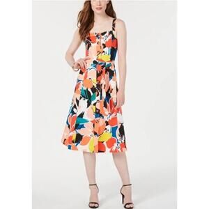 Donna Ricco New York Dress Womens 12 Button Down Fun Beach Summer Chic Dress